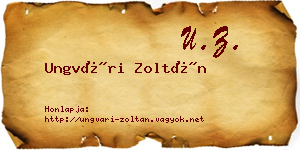 Ungvári Zoltán névjegykártya